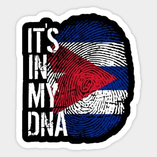 Cuba Flag Fingerprint My Story DNA Cuban Sticker